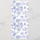 Modern Wildflower Blue Floral Brunch Bridal Shower メニュー (裏面)