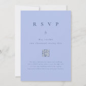 Modern Wildflower Blue Pink Floral Wedding QR Code 招待状 (裏面)