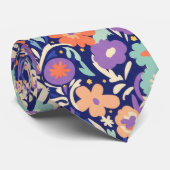 Modern Wildflower – Bold Funky Floral  ネクタイ (ロール)