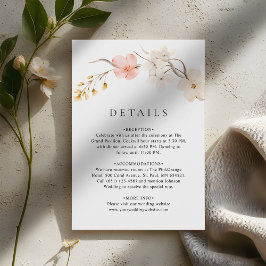 Modern Wildflower Botanical Garden Wedding Details エンクロージャーカード