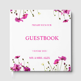 Modern Wildflower Garden Border wishing well card ゲストブック