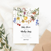 Modern Wildflower Garden Greenery Baby Shower 招待状
