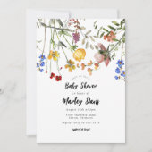 Modern Wildflower Garden Greenery Baby Shower 招待状 (正面)