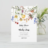 Modern Wildflower Garden Greenery Baby Shower 招待状 (スタンド正面)