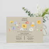 Modern wildflower spring wedding Dinner Invitation 招待状 (スタンド正面)