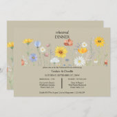 Modern wildflower spring wedding Dinner Invitation 招待状 (正面/裏面)