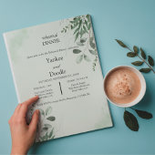 Modern wildflower spring wedding Dinner Invitation 招待状