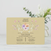Modern wildflower spring wedding Dinner Invitation 招待状 (スタンド正面)
