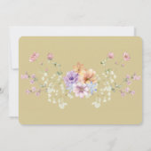 Modern wildflower spring wedding Dinner Invitation 招待状 (裏面)