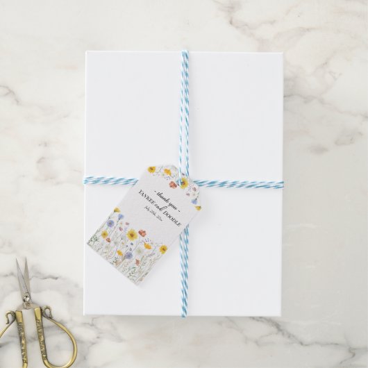 Modern wildflowers spring wedding ギフトタグ (より糸付き)