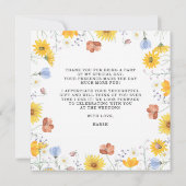 Modern wildflowers spring wedding サンキューカード (裏面)