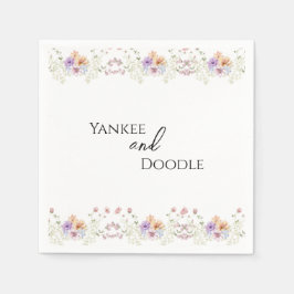 Modern wildflowers spring wedding スタンダードカクテルナプキン