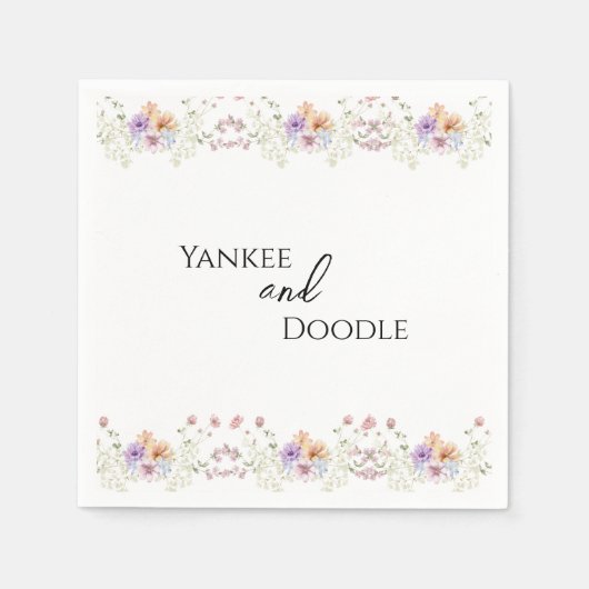 Modern wildflowers spring wedding スタンダードカクテルナプキン (正面)