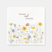 Modern wildflowers spring wedding スタンダードカクテルナプキン (正面)