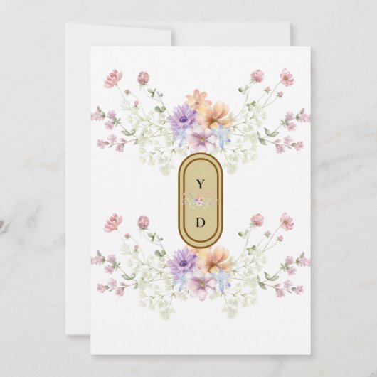 Modern wildflowers spring wedding セーブザデート (裏面)