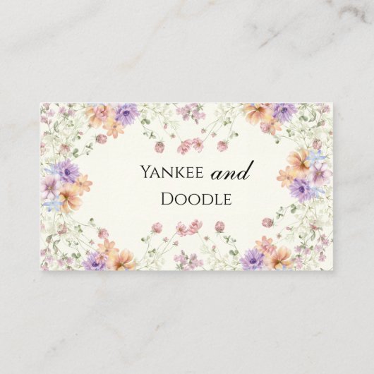 Modern wildflowers spring wedding プレイスカード (裏面)