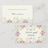 Modern wildflowers spring wedding プレイスカード (正面/裏面)