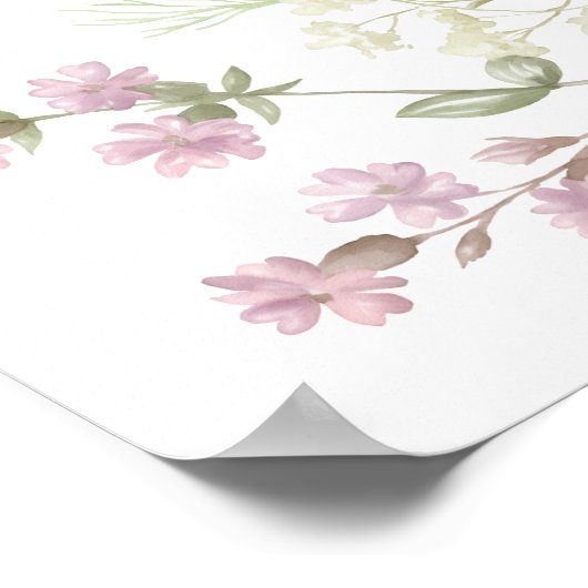 Modern wildflowers spring wedding ポスター (角)