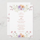 Modern wildflowers spring wedding 招待状 (正面/裏面)