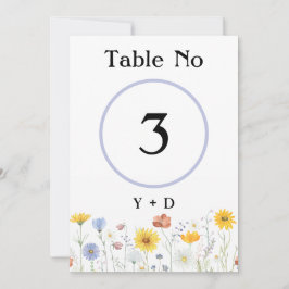 Modern wildflowers spring wedding 招待状