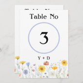 Modern wildflowers spring wedding 招待状 (正面/裏面)