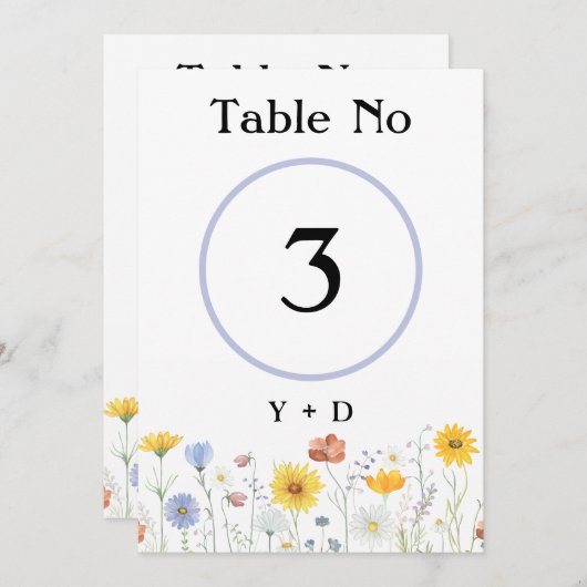 Modern wildflowers spring wedding 招待状 (正面/裏面)