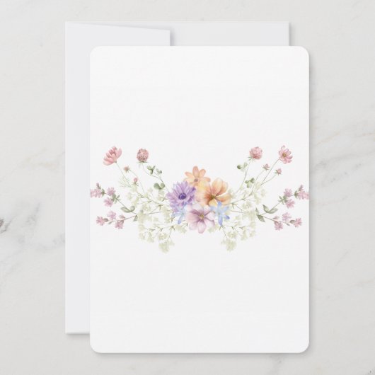 Modern wildflowers spring wedding 招待状 (裏面)