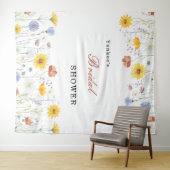 Modern wildflowers spring wedding Backdrop Decor タペストリー (インサイチュ(横))