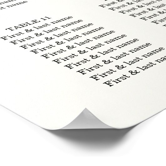 Modern wildflowers spring wedding Seating Chart ポスター (角)