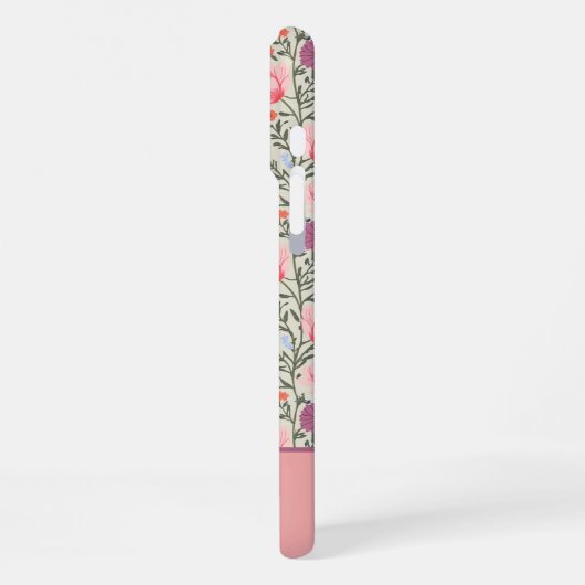 Modern Wildflowers with Name iPhoneケース (左側面)