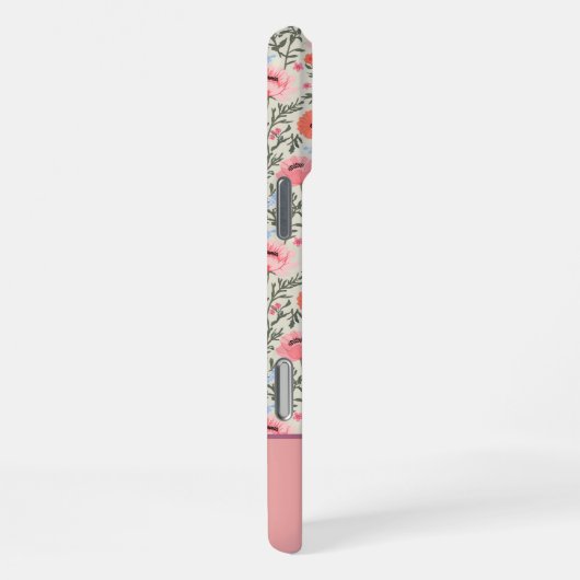 Modern Wildflowers with Name iPhoneケース (右側面)