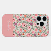 Modern Wildflowers with Name iPhoneケース (裏面横)