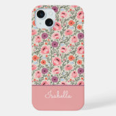 Modern Wildflowers with Name iPhoneケース (裏面)