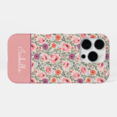 Modern Wildflowers with Name iPhoneケース (裏面横)