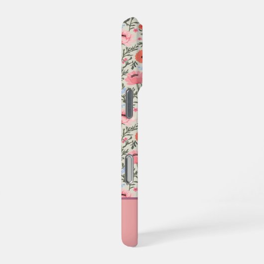 Modern Wildflowers with Name iPhoneケース (右側面)