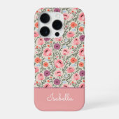 Modern Wildflowers with Name iPhoneケース (裏面)