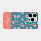 Modern Wildflowers with Name iPhoneケース (裏面横)