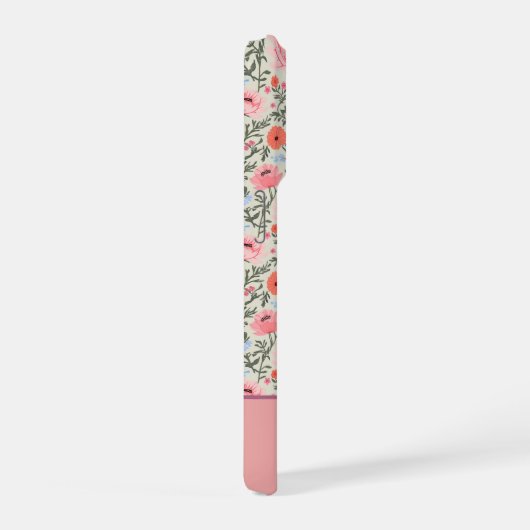 Modern Wildflowers with Name iPhoneケース (右側面)