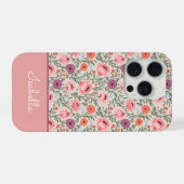 Modern Wildflowers with Name iPhoneケース (裏面横)