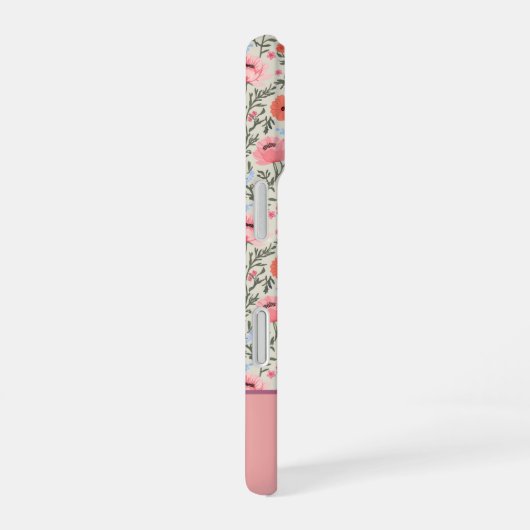 Modern Wildflowers with Name iPhone 16ケース (右側面)
