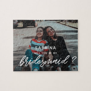 Modern Will you be my bridesmaid photo ジグソーパズル