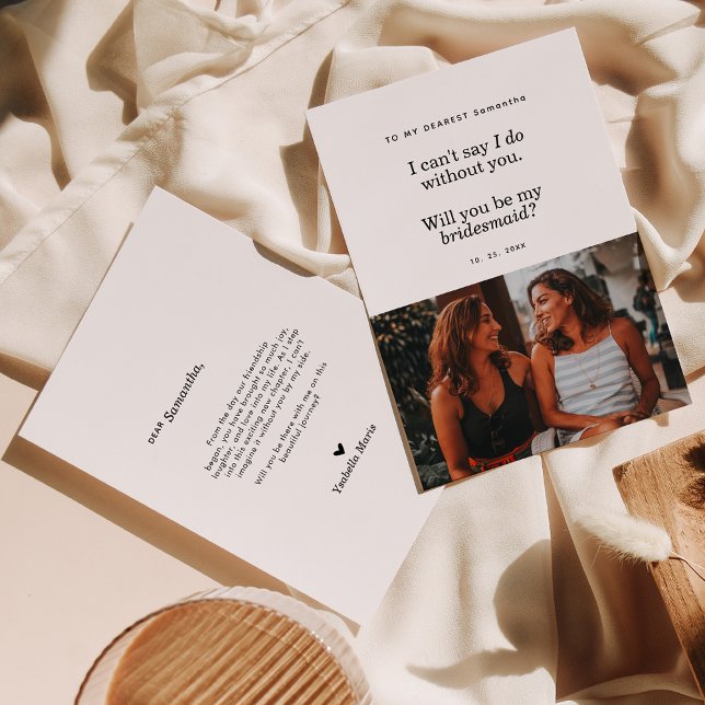 Modern Will You Be My Bridesmaid Photo Card (クリエイターアップロード済み)