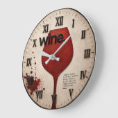 Modern Wine Glass Minimalist ラージ壁時計 (傾斜)