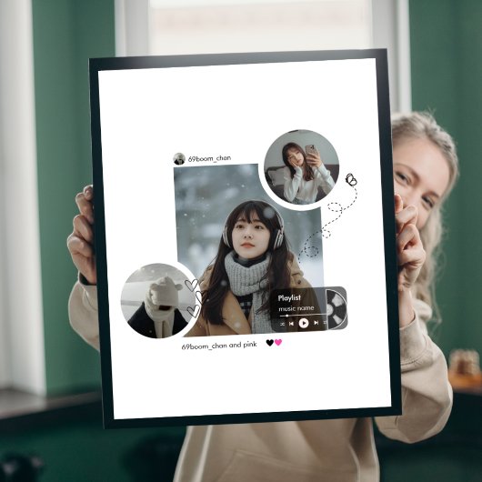 Modern Winter Aesthetic Minimalist Photo Collage ポスター