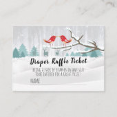Modern Winter Baby Shower Nappy Raffle Ticket エンクロージャーカード (正面)