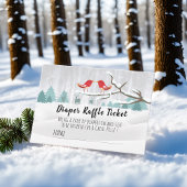 Modern Winter Baby Shower Nappy Raffle Ticket エンクロージャーカード