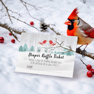 Modern Winter Baby Shower Nappy Raffle Ticket エンクロージャーカード