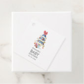 Modern Winter Bow Christmas Tree Baby Shower  フェイバータグ (インサイチュ)