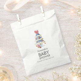 Modern Winter Bow Christmas Tree Baby Shower  フェイバーバッグ