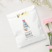 Modern Winter Bow Christmas Tree Baby Shower  フェイバーバッグ (封をした状態)